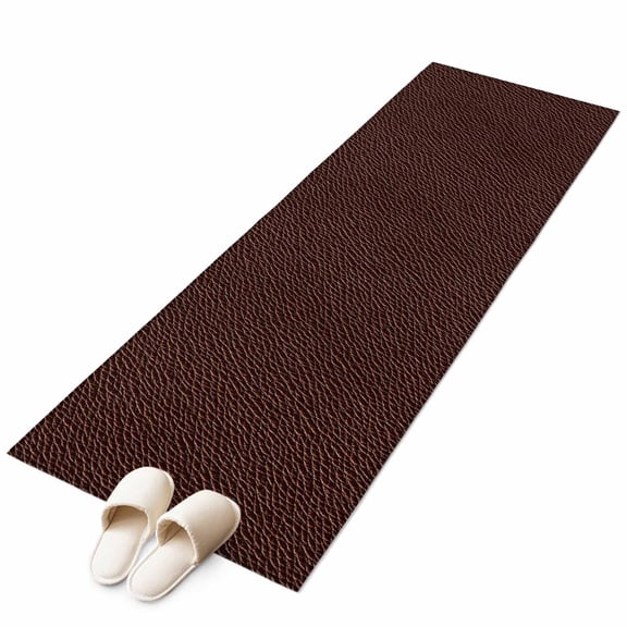 Solid Brown Large Area Rugs for Bedroom Living Room, Soft Non Slip Carpet Bedside Rug, Vintage Minimalism Abstract Denim Pattern Rectangular Floor Cover Kitchen Accent Rug 2'x6' for Office