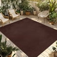 thumbnail image 1 of Solid Brown Outdoor Rug 5x7 Ft - Reversible Patio Rug Outdoor Camping Rugs, Vintage Minimalism Abstract Denim Pattern Washable Indoor Outdoor Area Rugs, Non-Slip Outdoor Carpet Runner for Deck/Porch, 1 of 8