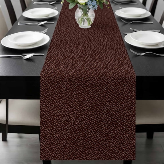 Solid Brown Table Runner 72 Inches Long, Vintage Minimalism Abstract Denim Pattern Kitchen Coffee Dining Table Decoration for Home Party Birthday Wedding Home Decor 14x72 Inches