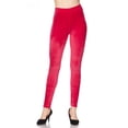 thumbnail image 1 of Solid Brushed Velour Velvet Leggings Fuchsia L, 1 of 1