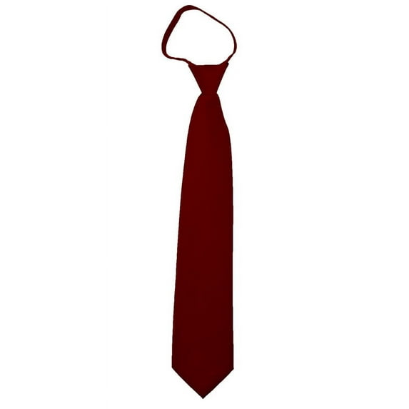 Solid Burgundy Men's 20" Zipper Tie