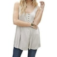 thumbnail image 1 of Solid Button Down Sleevless Top, 1 of 3