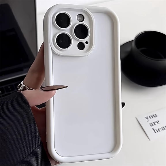Solid Candy Color Case for iPhone 15 Pro Max Matte Soft Silicone Shockproof ( Full Camera Protection ) Phone Cases Cover (White,for iPhone 15 Pro Max)
