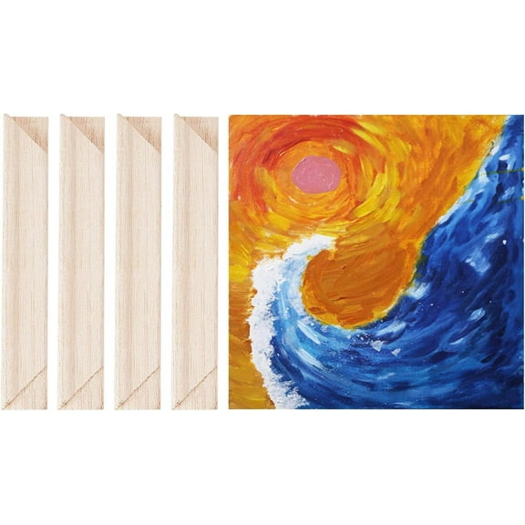 Solid Canvas Stretcher Frames Art Stretcher Bars 6 x 6 inch Solid Wooden Frame for Oil Paintings Canvas Frame Set DIY Arts Accessory Supply Home Studio Decor DIY