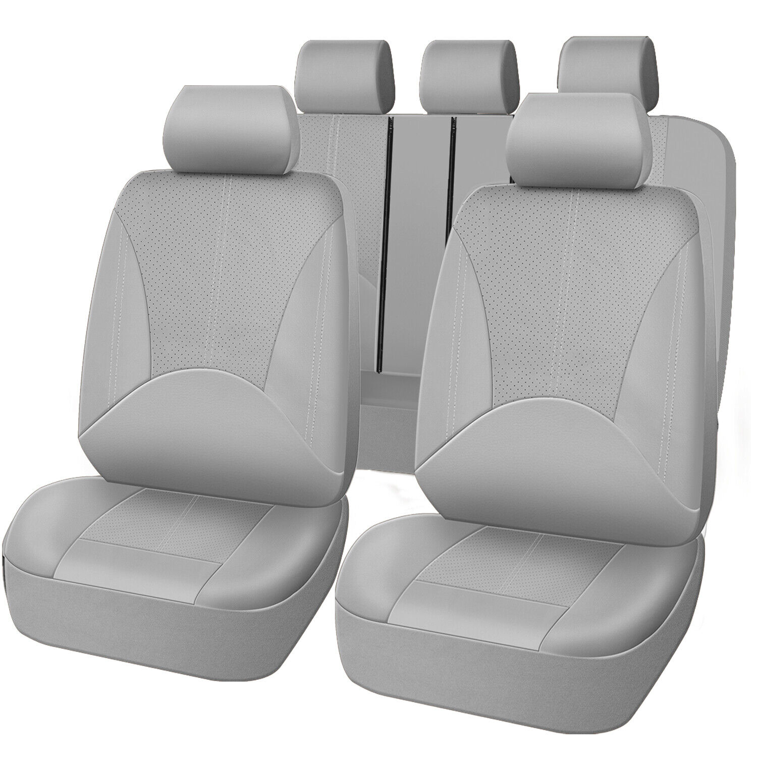 Solid Car Seat Covers Full Set Front Rear Bench for Auto Truck SUV