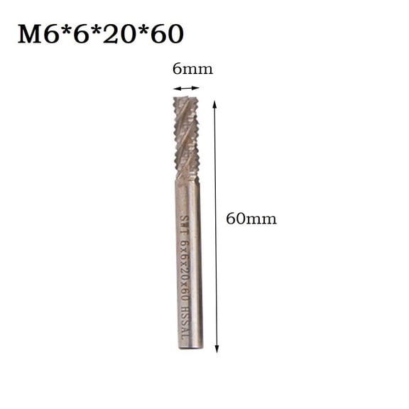 Solid Carbide End Mill 4 Flute for CNC Router Metal Roughing High Hardness HRC63-66 Silver 6mm to 16mm Size 1 Piece(6mm)