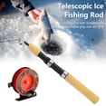 thumbnail image 1 of Solid Carbon Ice Fishing Rod & Red Reel Combo, 2-Section Portable Winter Pole for Lake & River, High Sensitivity Short Rod for Raft Fishing, 1 of 8