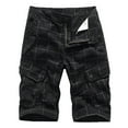 thumbnail image 1 of Solid Cargo Shorts Mens Straight Leg Single Button Multi Pockets Work Hiking Outdoor Short Pants Black,M, 1 of 3