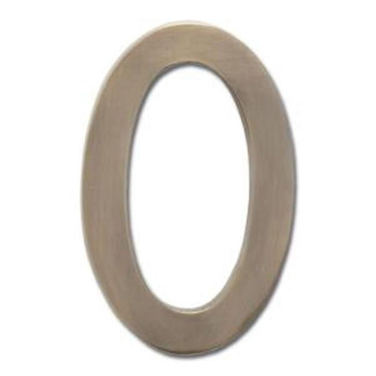 Solid Cast Brass 5 in. Antique Brass Floating House Number 0
