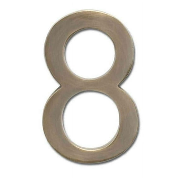 Solid Cast Brass 5 in. Antique Brass Floating House Number 8