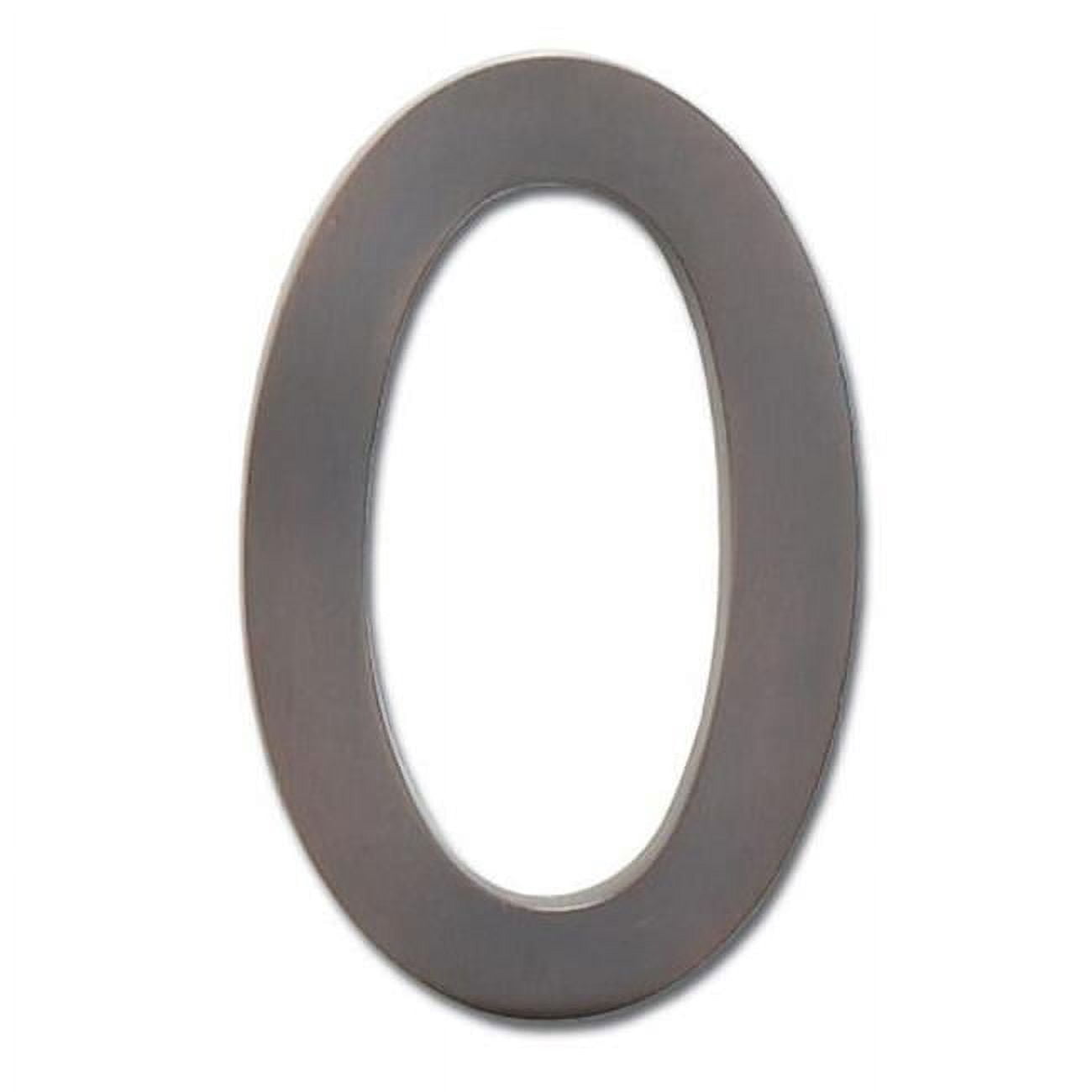 Solid Cast Brass 5 in. Dark Aged Copper Floating House Number 0