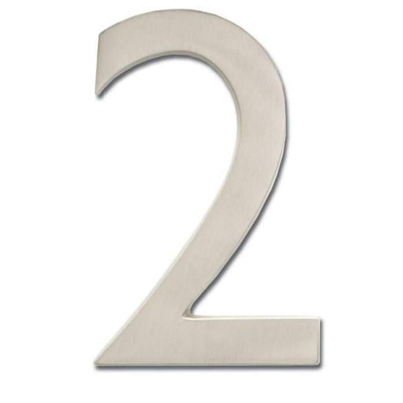 Solid Cast Brass 5 in. Satin Nickel Floating House Number 0