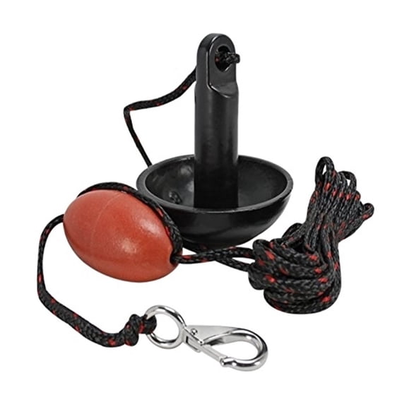 Solid Cast Iron Mushroom Boat Anchor, Black PVC-Coated Finish with Rope Floating Ball