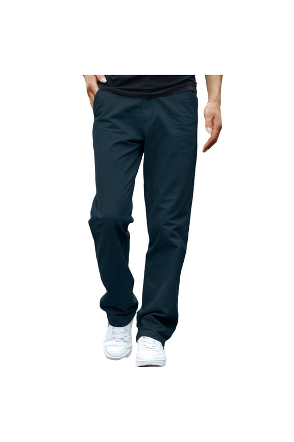 Solid Casual Pants for Men Straight Loose Trousers Button Zipper Everyday Slacks Soft Lightweight Chino Pants Relaxed Breathable Work Trousers Outdoor Summer Daily Wear