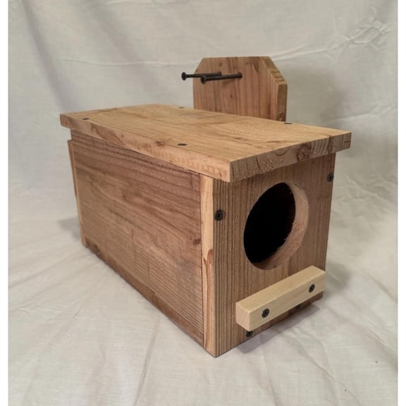 Solid Cedar Backyard Squirrel House Nesting Box - Wooden Wildlife Box- Large