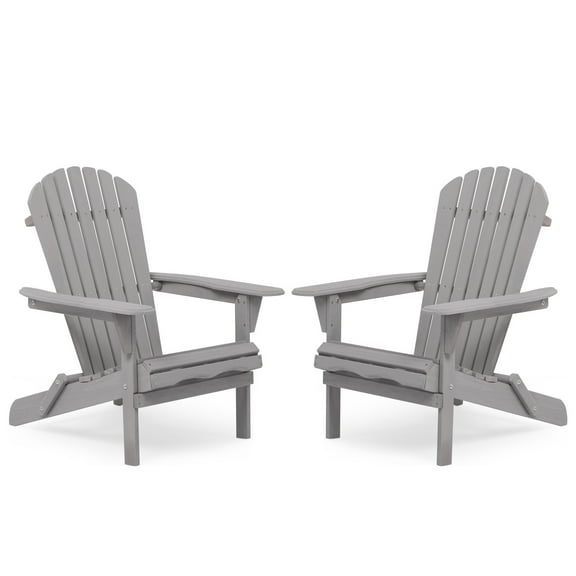 Solid Cedar Wood Adirondack Chair Set of 2, Perfect for Patio, Deck, & Lawn