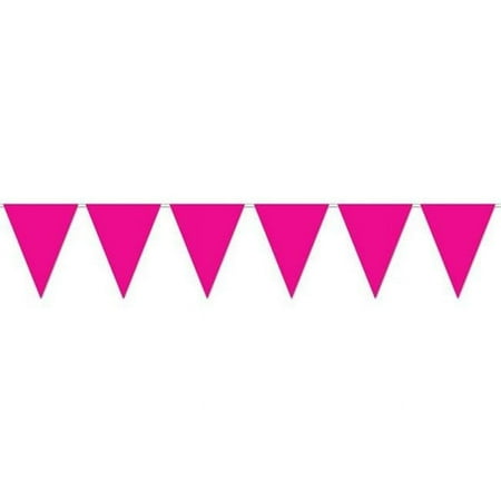Solid Cerise Flag Pennant Streamer String Party Celebration Banner Decoration