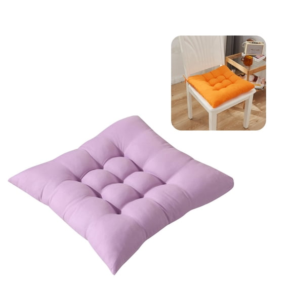 Solid Chair Pad Super Soft Plush Washable Square Seat Cushion for Kitchen Dining Room 15.75 x 15.75 Inches