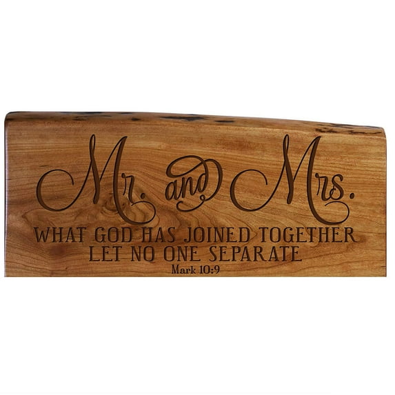 Solid Cherry Live Edge Wood Love Wall Plaque Family Gift Ideas