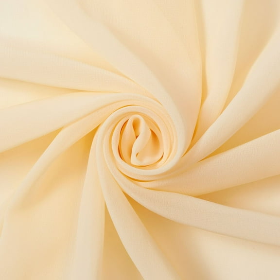 Solid Chiffon Fabric Polyester Dress Sheer 58" Wide By the Yard All Colors (Banana)