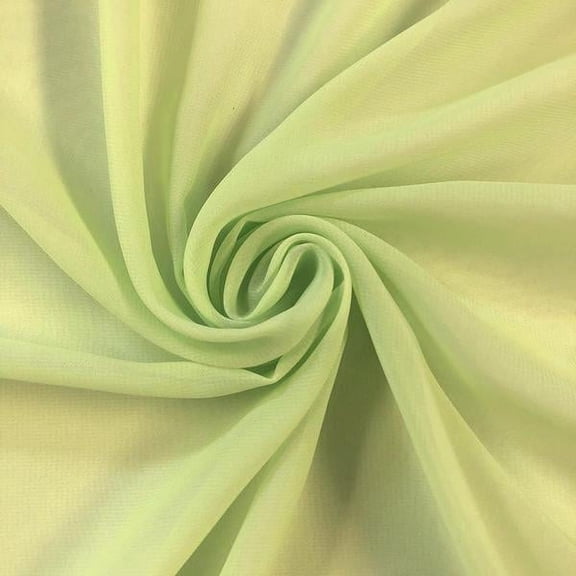 Solid Chiffon Fabric Polyester Dress Sheer 58" Wide By the Yard All Colors (Mint Green)