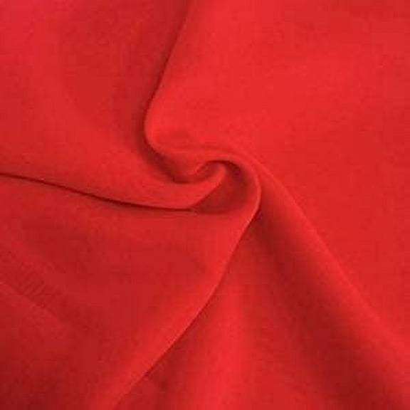 Solid Chiffon Fabric Polyester Dress Sheer 58'' Wide by The Yard All Colors (1 Yard, Red)