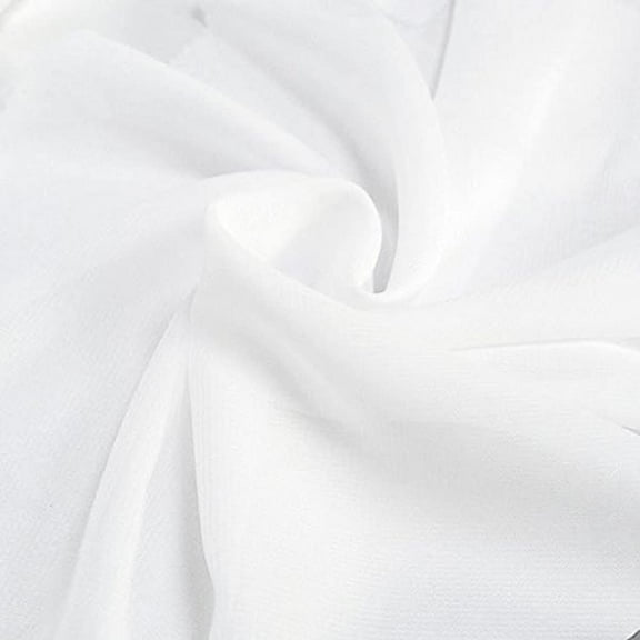 Solid Chiffon Fabric Polyester Dress Sheer 58'' Wide by The Yard All Colors (10 Yard, White)