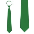 thumbnail image 1 of Solid Clover Green Zipper Tie Mens Pre-Tied Necktie…, 1 of 2