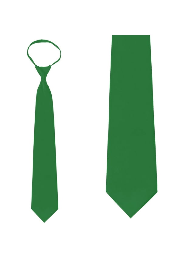 Solid Clover Green Zipper Tie Mens Pre-Tied Necktie…