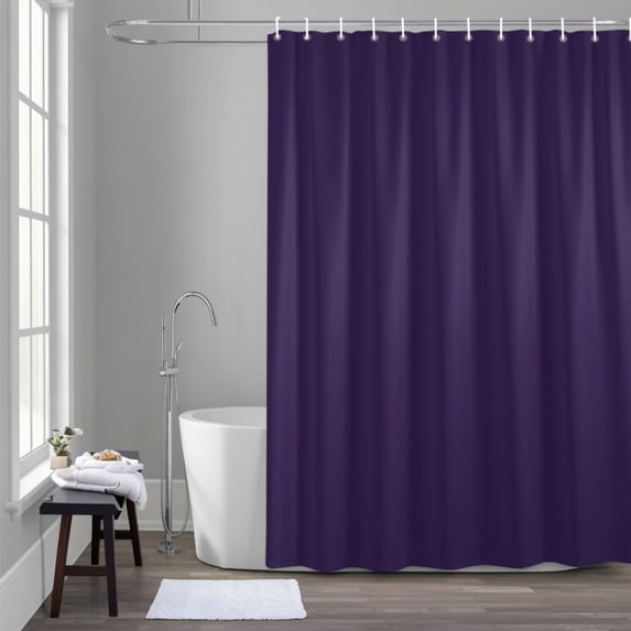 Solid Color 36x72 Inches Waterproof Shower Curtain, Dark Purple Bath Curtain Set with 12 Hooks Washable Shower Curtains for Bathroom Bathtub Decor