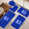 thumbnail image 1 of Solid Color 5-Piece Bath Mat Set Velvet Fleece Foam Long Plush Water Absorbent Non-Slip Washable Bathroom Toilet Rugs for Home Modern Decor Black White Gray Stylish Finds for Less, 1 of 9