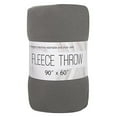 thumbnail image 1 of Solid Color 90"L x 60"W Fleece Throw Blanket for Fall, Winter, Spring, Summer, Men, Women, Children, Homeless, Charity Donation Drives in Grey, 1 of 8