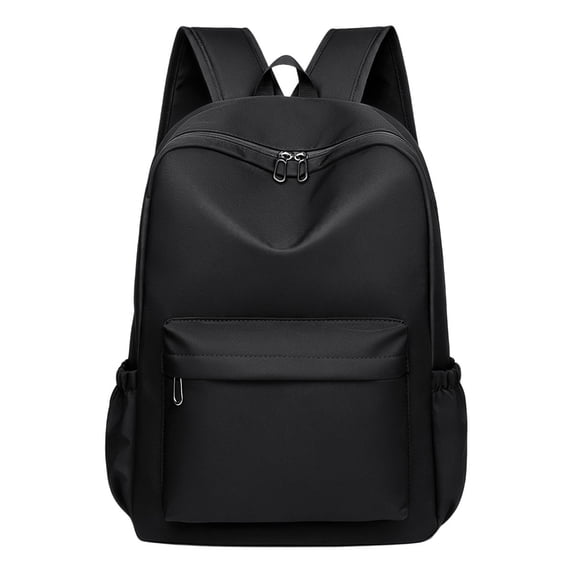 Solid Color Aesthetic College Backpack, Lightweight Solid Color Large Capacity Laptop Daypack, Suitable for Work, Travel and Casual Daily Use - Black