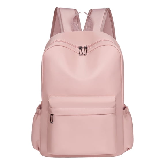 Solid Color Aesthetic College Backpack, Lightweight Solid Color Large Capacity Laptop Daypack, Suitable for Work, Travel and Casual Daily Use - Pink