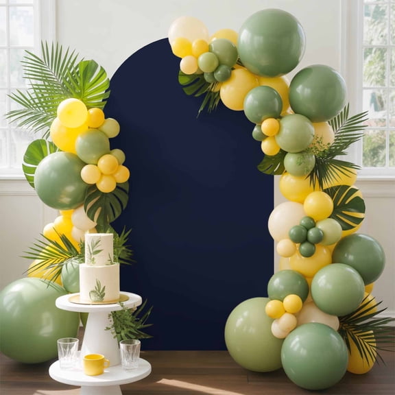 Solid Color Arch Backdrop Cover, 5FT, Dark Blue Spandex Arch Covers Double-Sided Backdrop for Wedding Birthday Party Photo Background Decoration