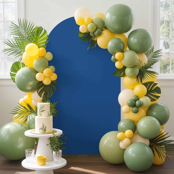 Solid Color Arch Backdrop Cover, 6.6FT, Navy Blue Spandex Arch Covers Double-Sided Backdrop for Wedding Birthday Party Photo Background Decoration