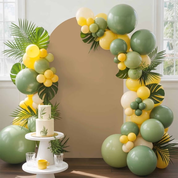 Solid Color Arch Backdrop Cover, 7.2FT, Khaki Spandex Arch Covers Double-Sided Backdrop for Wedding Birthday Party Photo Background Decoration