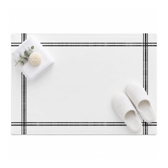 Solid Color Area Rug 2'x3', White Mat Non-Slip Silicone Backing Machine ...