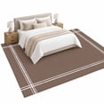 Solid Color Area Rug 5'x8', Brown Soft Mat Non-Slip Silicone Backing ...