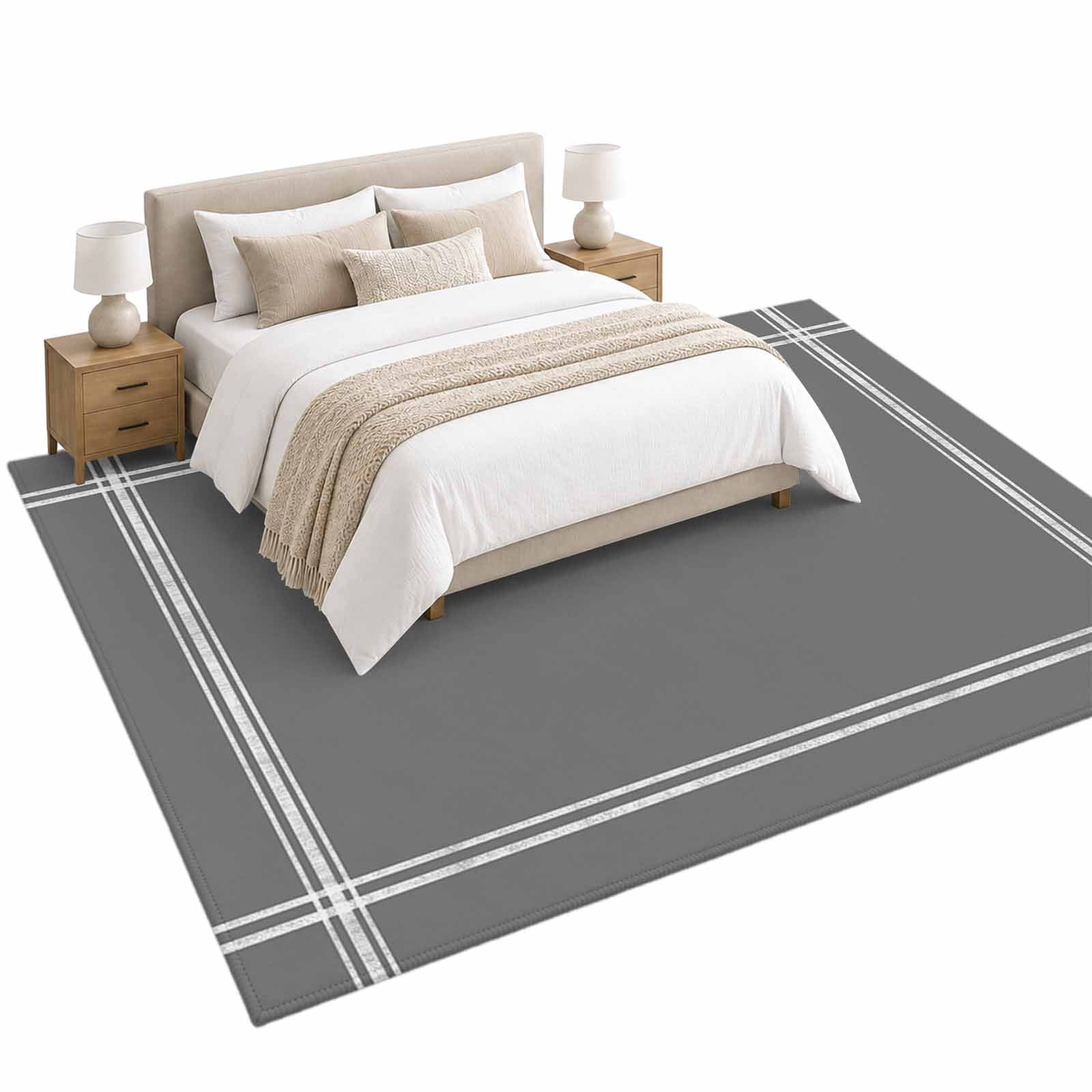 Solid Color Area Rug 6'x9', Dark Gray Soft Mat Non-Slip Silicone ...