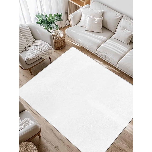 Solid Color Area Rug for Bedroom 3x5 Ft White Super Soft fuzzy Throw Rug Non-Slip Fluffy Plush Indoor Floor Carpet for Living Room Nursery Home Decor