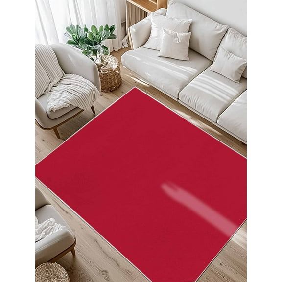 Solid Color Area Rug for Bedroom 4x6 Ft Red Super Soft fuzzy Throw Rug Non-Slip Fluffy Plush Indoor Floor Carpet for Living Room Nursery Home Decor