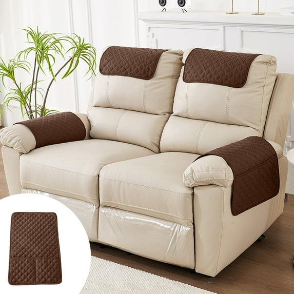 Solid Color Armrest Cushion with Pockets, Recliner Side Pillow, Scratch-Resistant Sofa Protector, Rainproof & Dirt-Proof Cover for Living Room, Car, Office