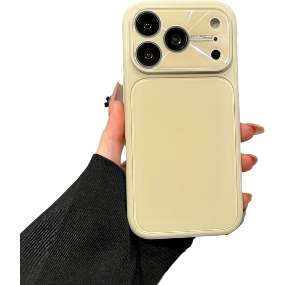 Solid Color Aurora Camera Protect Phone Case for iPhone (Yellow,iPhone 14)