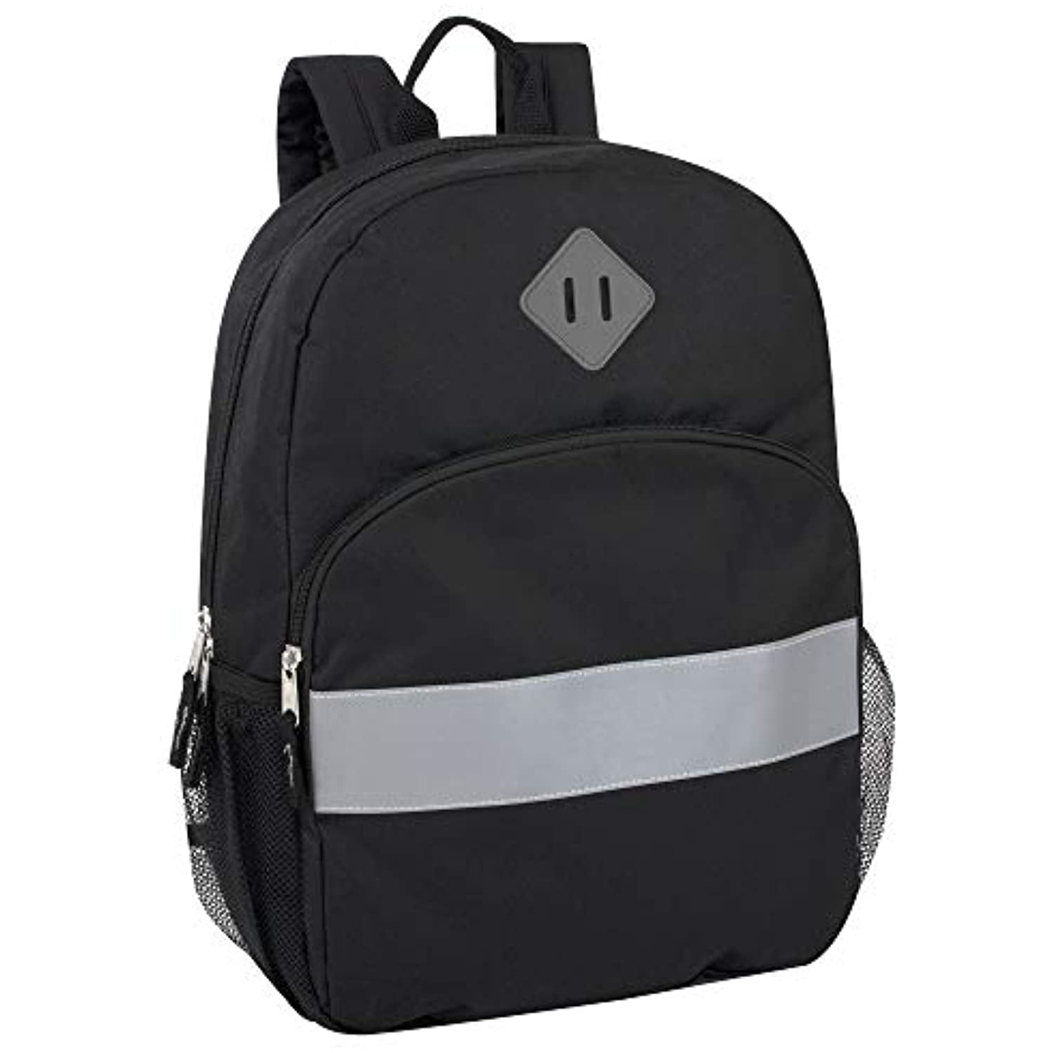 Black backpack with side pockets best sale