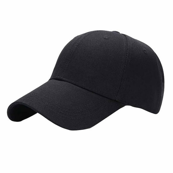 Solid Color Baseball Cap, Unisex Cotton Polyester Blend Snapback Hat, Classic 6-Panel Structured Cap with Button Top for Men and Women, Casual Fashion Hat for Daily Wear and Outdoor Activities Black