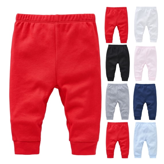 Solid Color Basic Casual Pants For Baby Boys Girls Children 0-1 Years Loose Fit