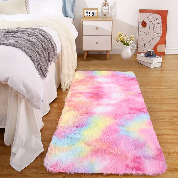 Solid Color Bath Mat, Non Slip Bathroom Rug Soft Absorbent Long Pile for Shower Tub Bath Floor, Machine Washable Velvet Fleece Cushioned Mat for Vanity Bedroom, 15.7x31.5 in