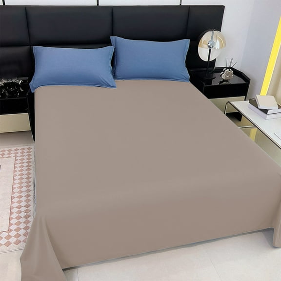 Solid Color Bed Sheet 150x230cm Dormitory Household Fitted Sheet Breathable Fade Resistant Skin Friendly Aloe Fiber Easy Care for Student Bedroom Home