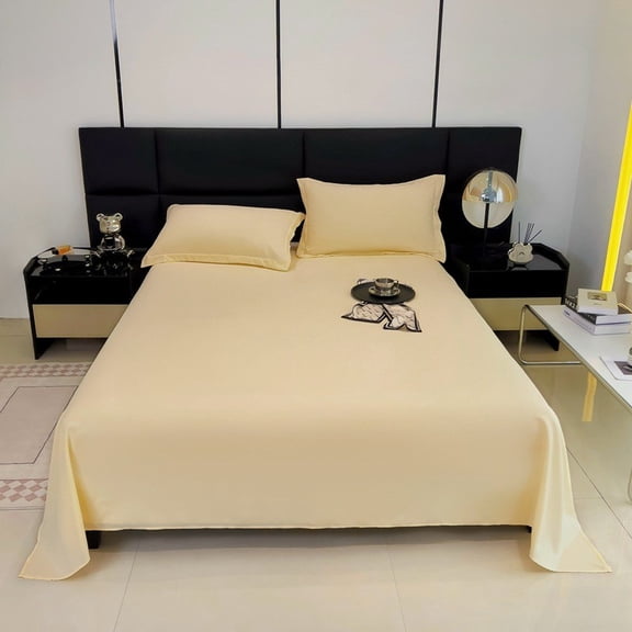 Solid Color Bed Sheet | Washed Quilt Sheet for Person Bed | Large Size, Easy Clean Material | 1 Piece